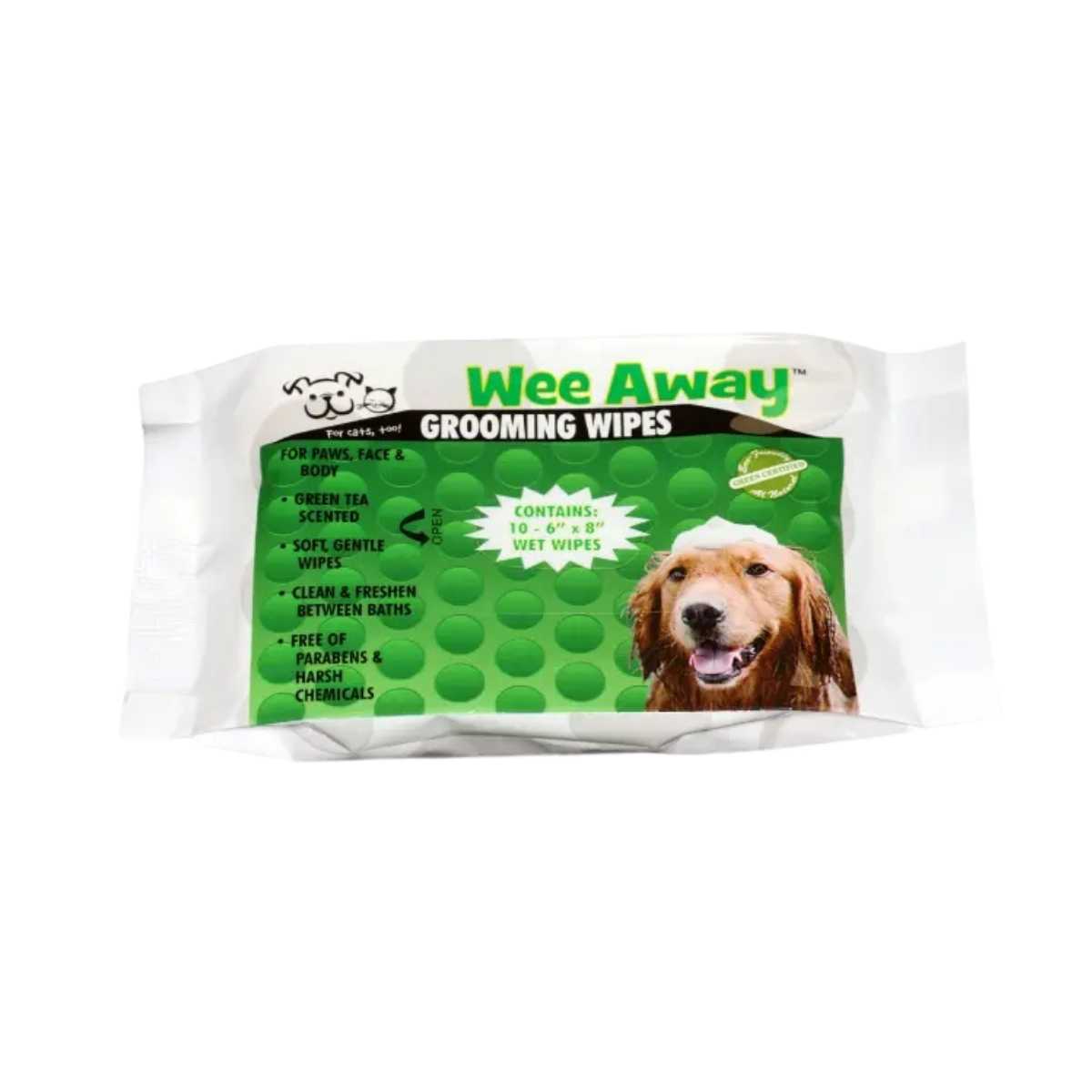 Wee Away Grooming Wipes Green Tea-Mini Size-10/10 ct