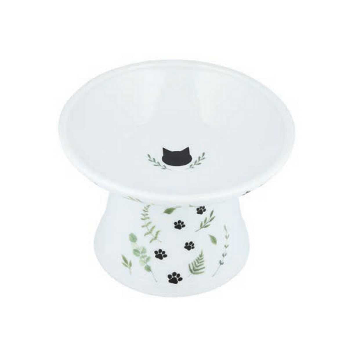 Necoichi Extra Wide Raised Cat Food Bowl (Go Green)