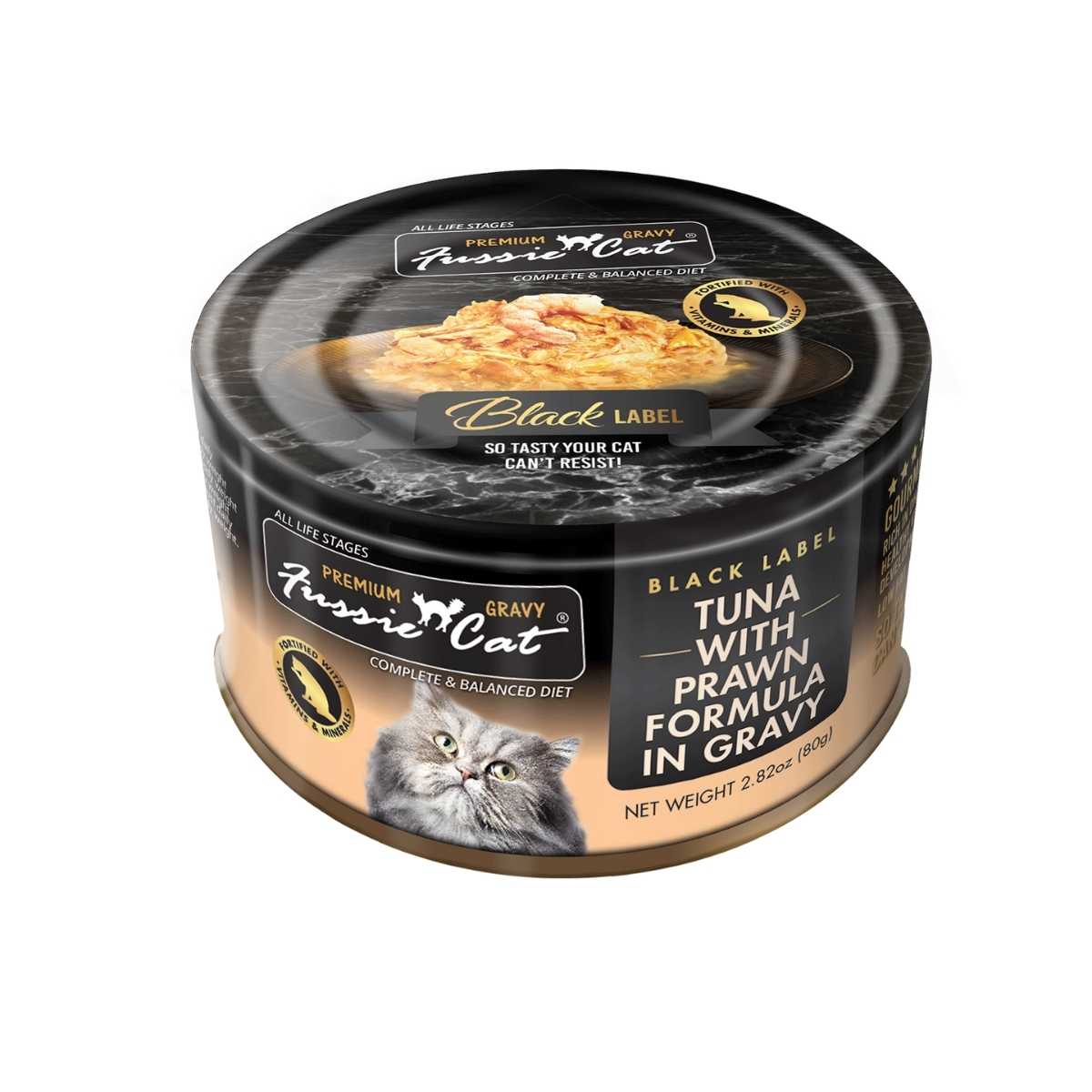 Fussie Cat Premium Tuna w/Prawn in Gravy-24/2.82 oz Cans
