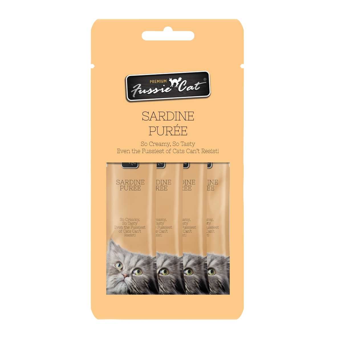 Fussie Cat Sardine Puree-4 pk/.05 oz tubes