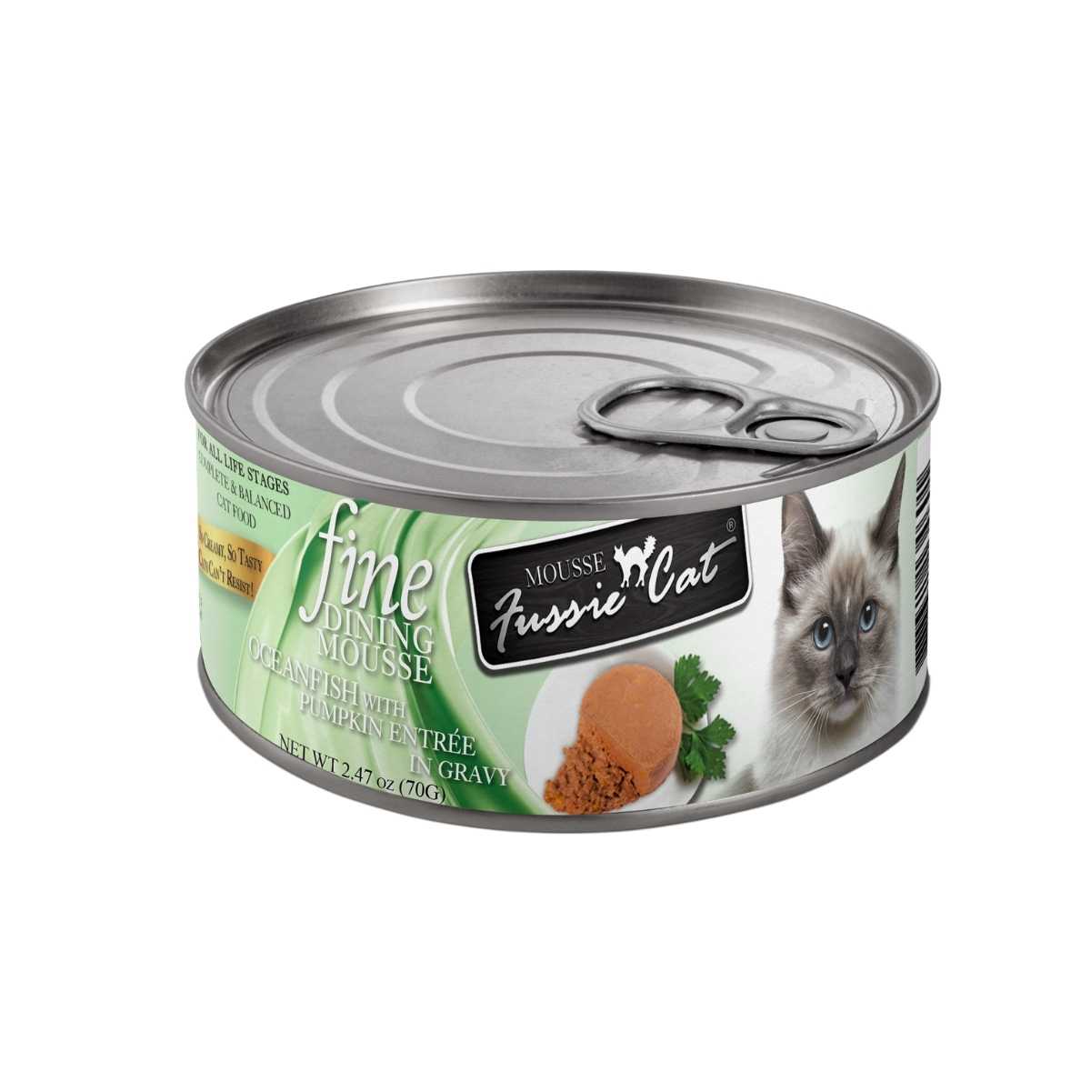 Fussie Cat Fine Dining Mousse Oceanfish w/Pumpkin Entree-24/2.47 oz Cans