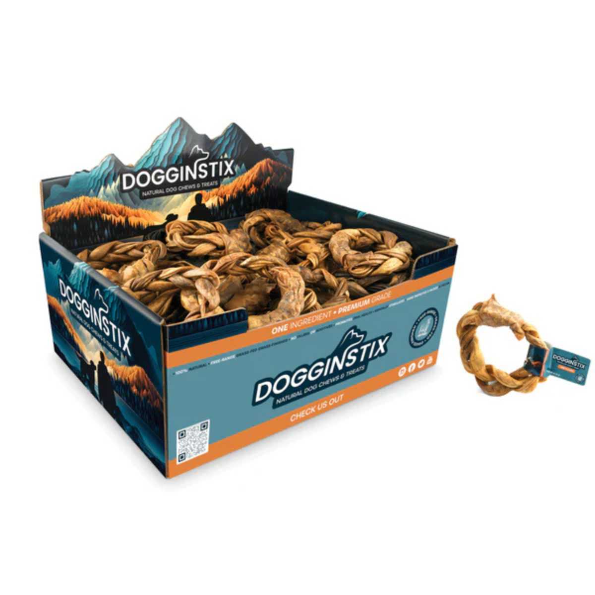 Dogginstix Braided Lamb Collagen Ring-40ct