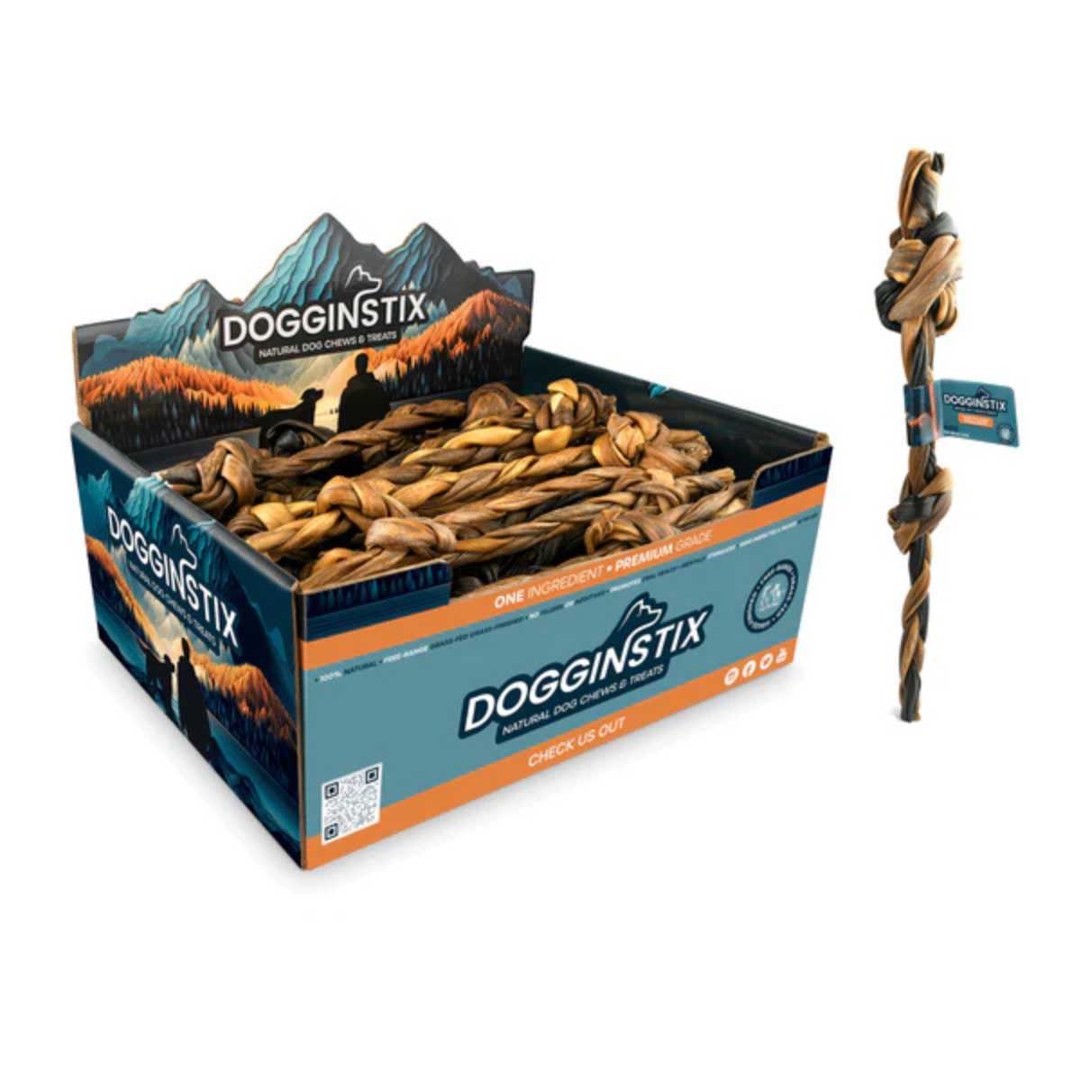 Dogginstix Braided Lamb Collagen Double Knots-25 ct