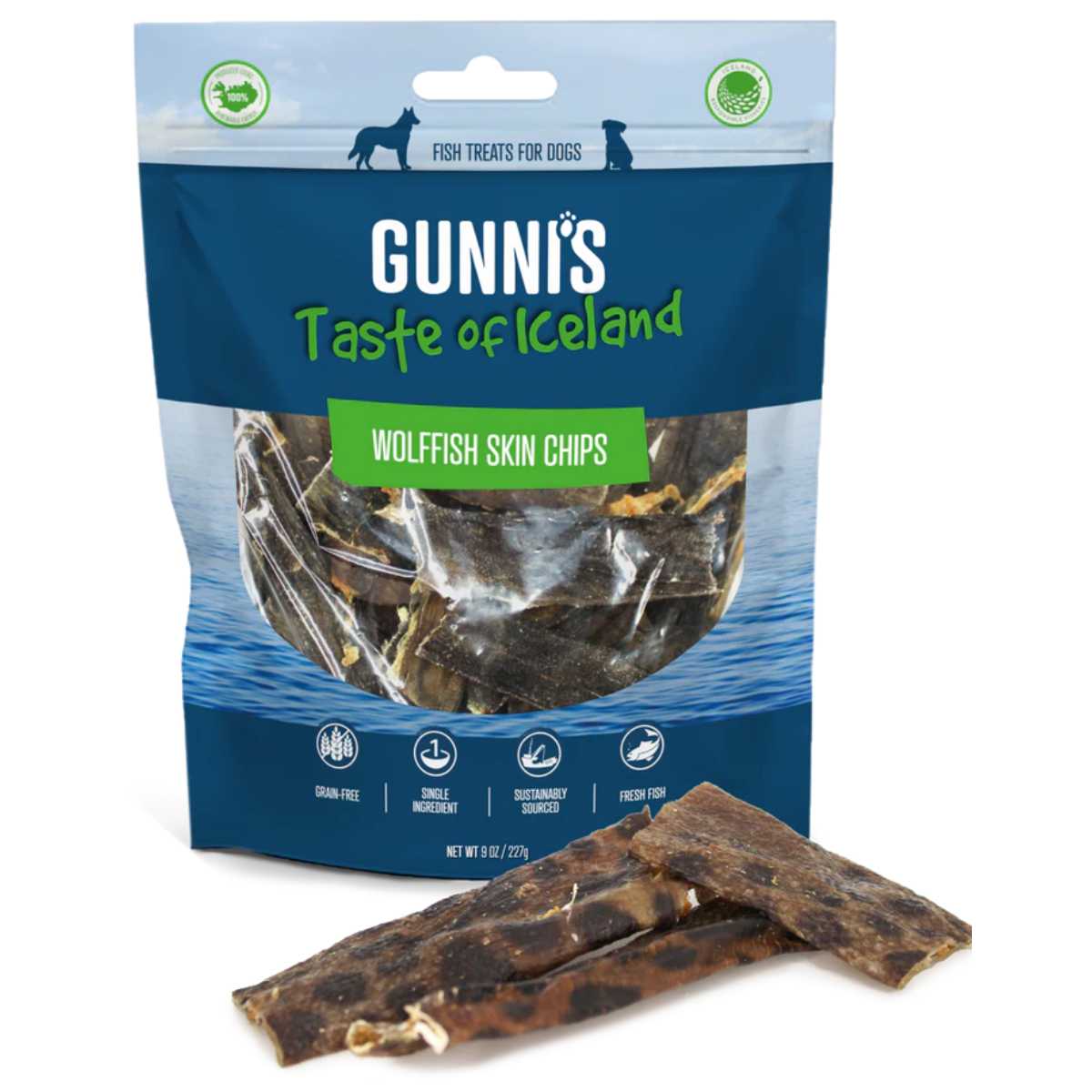 Gunni's Wolffish Skin Chips-9 oz Bag