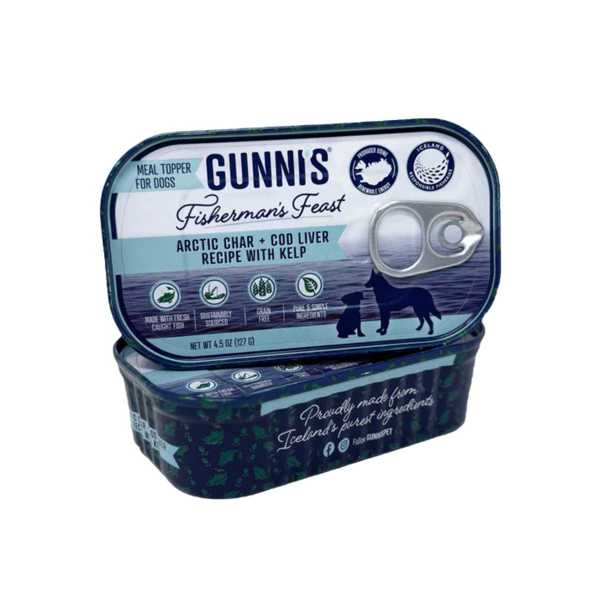 Gunni's Dog Food Topper Arctic Char & Cod Liver w/Kelp-12/4.5 oz Cans