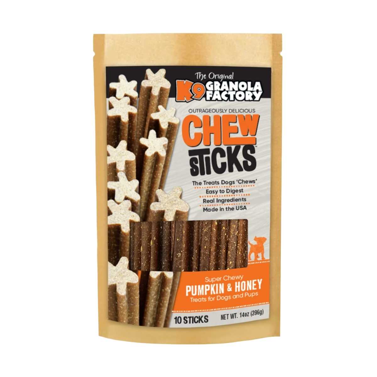 K9 Granola Chew Sticks Pumpkin & Honey-10 ct