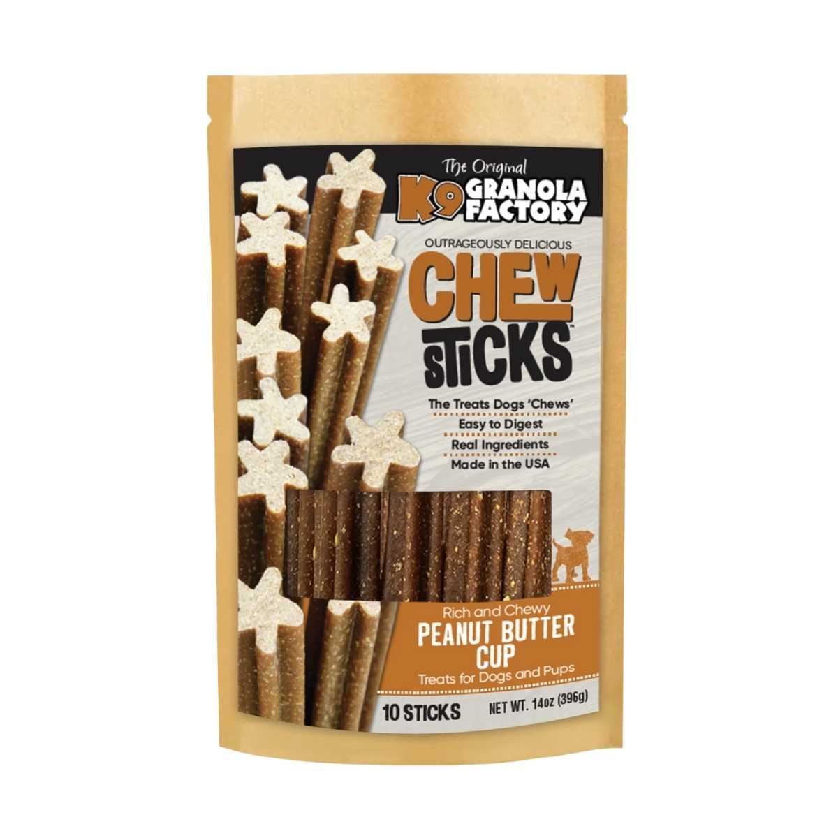 K9 Granola Chew Sticks Peanut Butter Cop-10 ct