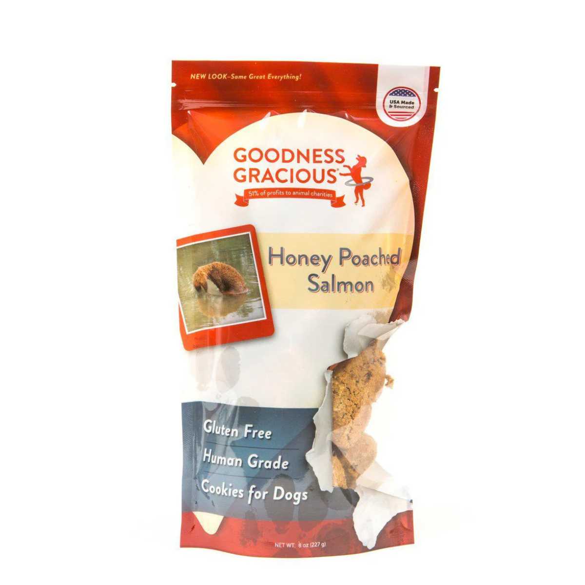 Goodness Gracious Gluten Free Honey Poached Salmon Cookies-8 oz Bag