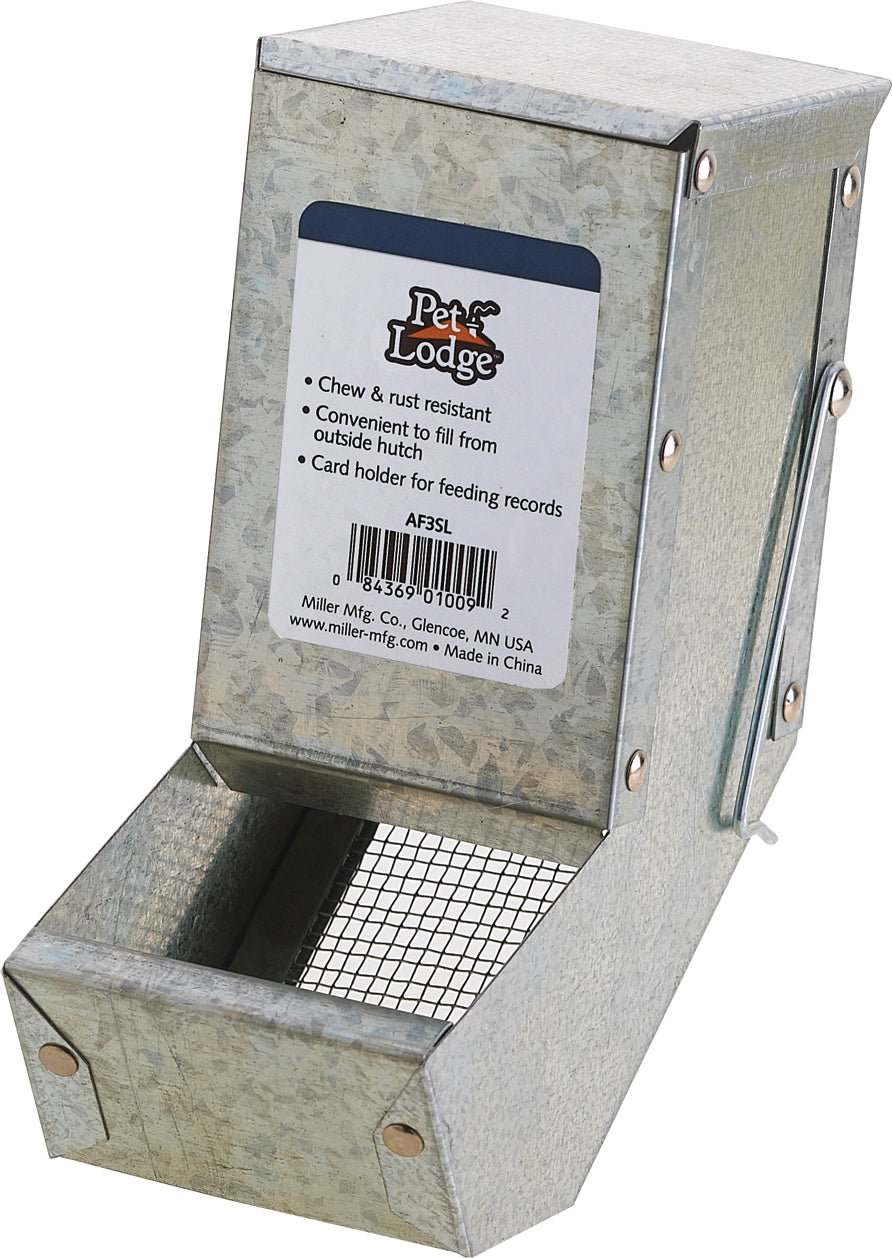 PET LODGE GALVANIZED FEEDER W/SIFTER BOTTOM & LID
