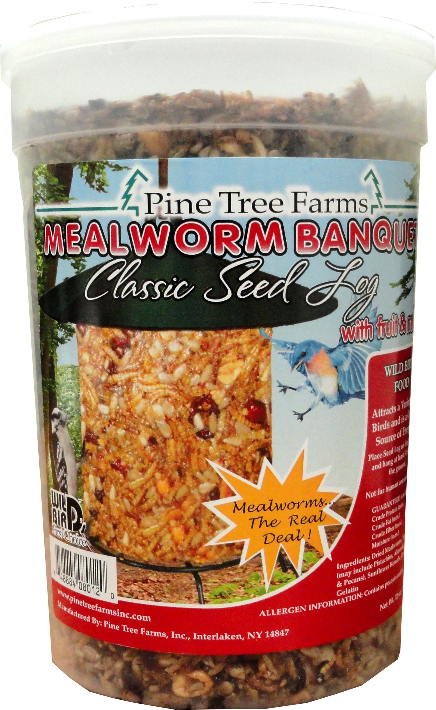 Pine Tree Farms Mealworm Banquet Classic Seed Log