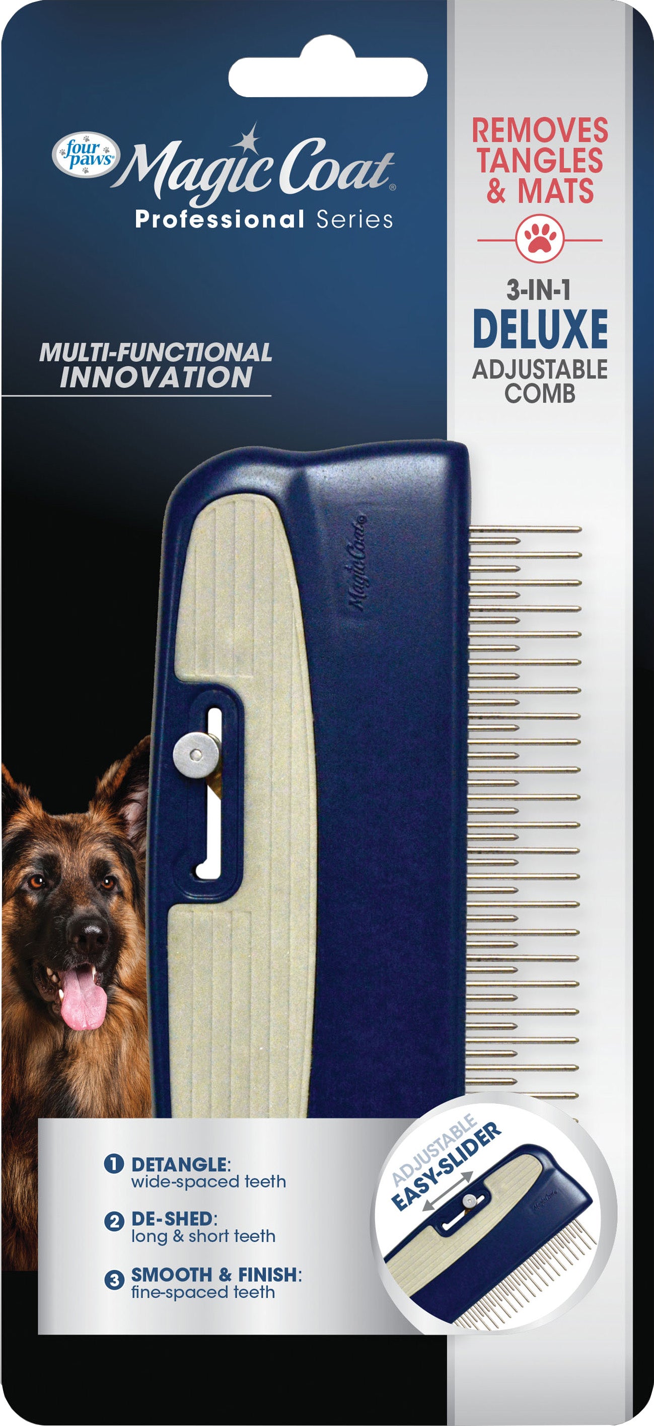 Magic Coat Pro 3-In-1 Deluxe Adjustable Comb