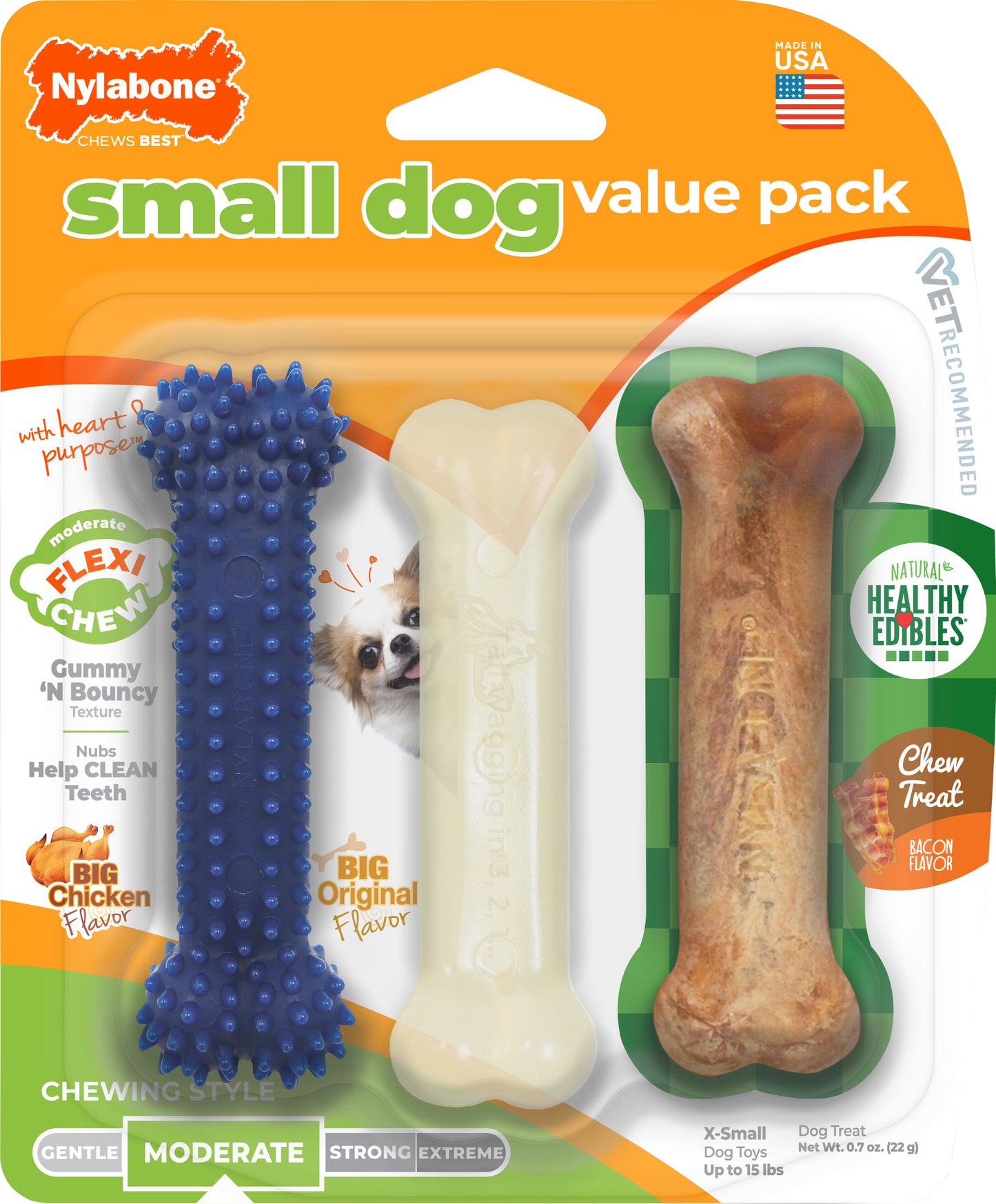 Nylabone Flexi Chew Small Dog Variety Pack