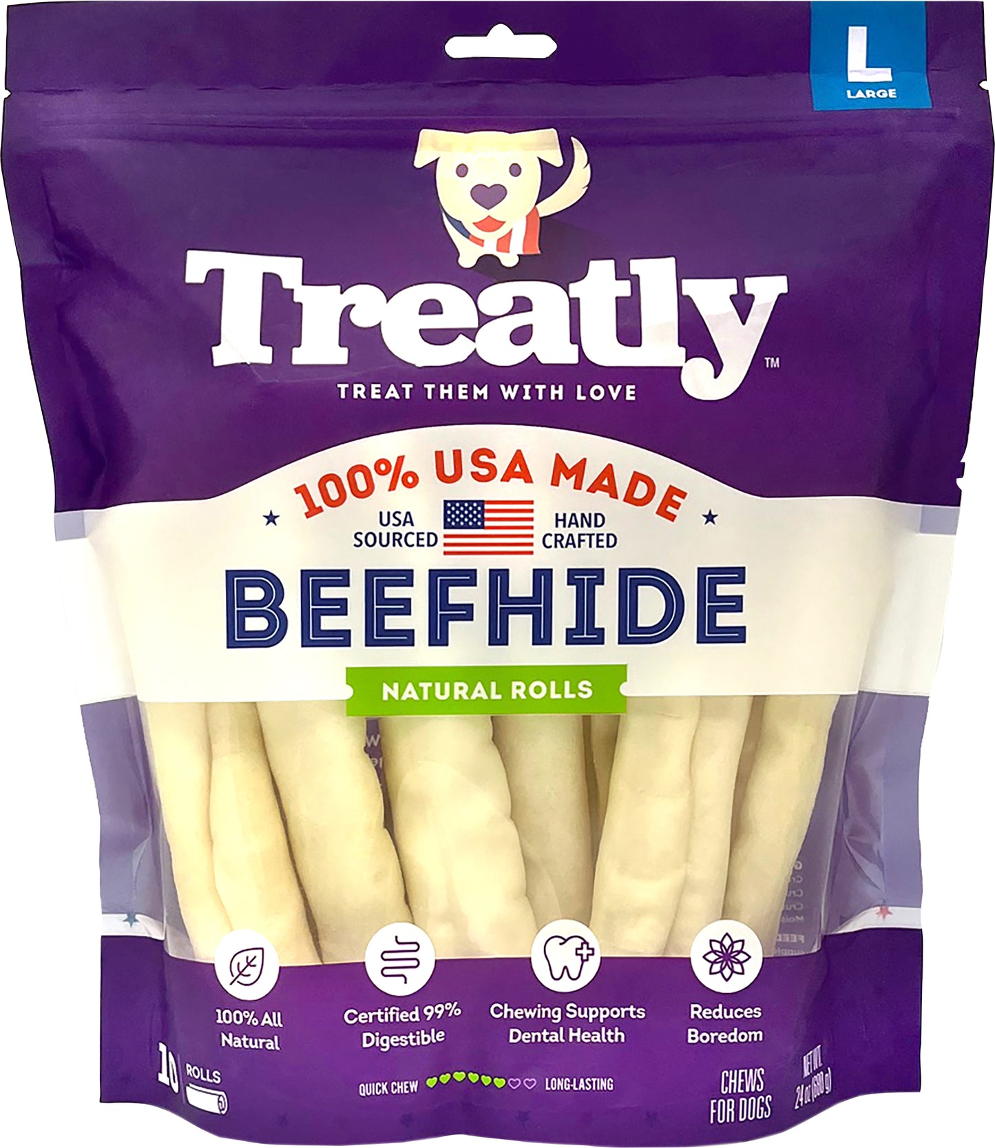 Treatly 100% Usa Beefhide Rolls