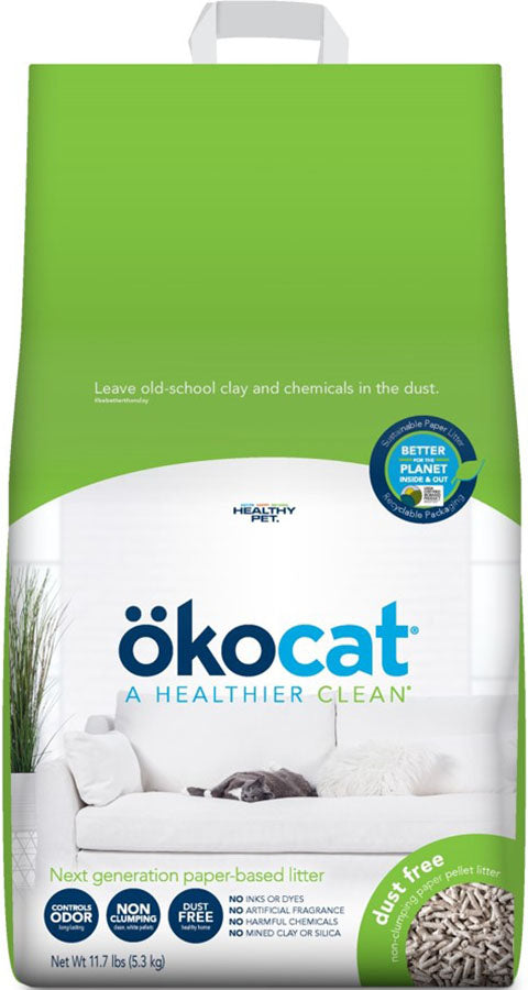 Okocat Dust Free Non-Clumping Paper Pellet Litter
