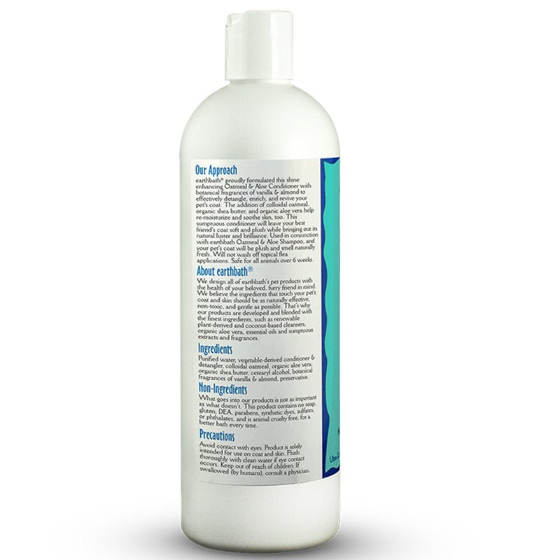 earthbath, Oatmeal & Aloe Conditioner - Dog Conditioner for Allergies & Itching, Dry Skin, Dog Wash That Helps Detangle & Relieve Itching, Made in USA, Cruelty Free Pet Conditioners - 16 Oz (1 Pack)