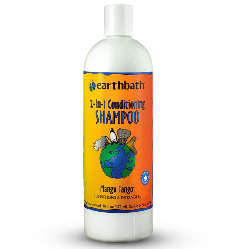 earthbath, Mango Tango 2-in-1 Conditioning Shampoo - Cruelty Free Dog Shampoo and Conditioner, Made in USA, Gentle Dog Conditioner, Best Puppy Shampoo & Puppy Supplies, Safe Dog Wash - 16 Oz (1 Pack)