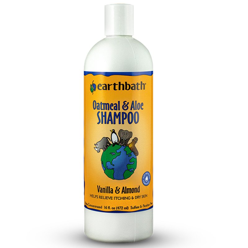 earthbath, Oatmeal & Aloe Dog Shampoo - Oatmeal Shampoo for Dogs, Itchy, Dry Skin Relief, Dog Wash, Made in USA, Cruelty Free Pet Shampoos - Vanilla & Almond, 16 Oz (1 Pack)