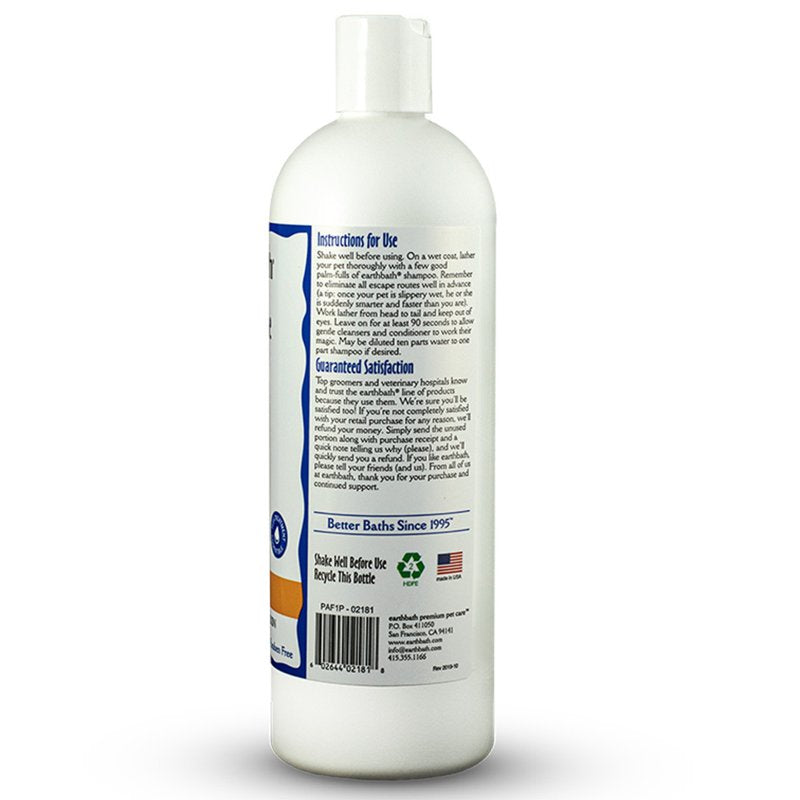 earthbath, Oatmeal & Aloe Dog Shampoo - Oatmeal Shampoo for Dogs, Itchy, Dry Skin Relief, Dog Wash, Made in USA, Cruelty Free, Fragrance Free Pet Shampoos - 16 Oz (1 Pack)