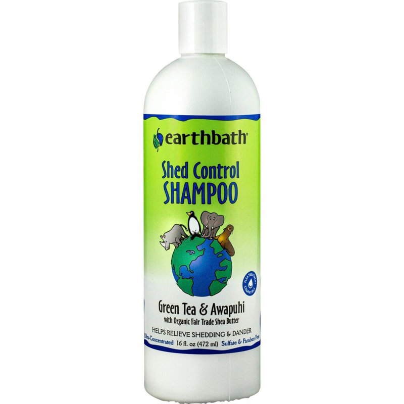 earthbath, Green Tea & Awapuhi Shed Control Dog Shampoo - Cruelty Free Dog Shampoo, Helps Relieve Shedding & Dander, Gentle Dog Wash, Made in USA, Dog Bathing Supplies - 16 Oz (1 Pack)