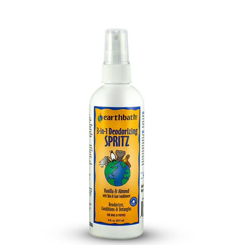 earthbath, Vanilla & Almond 3-in-1 Dog & Puppy Deodorizing Spritz - Dog Odor Eliminator for Strong Odor, Cruelty-Free Dog Cologne, Dog Wash Spray, Made in USA, Dog Bathing Supplies - 8 Oz (1 Pack)