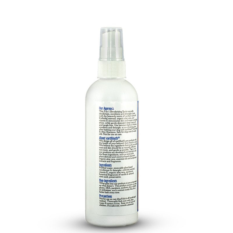 earthbath, Vanilla & Almond 3-in-1 Dog & Puppy Deodorizing Spritz - Dog Odor Eliminator for Strong Odor, Cruelty-Free Dog Cologne, Dog Wash Spray, Made in USA, Dog Bathing Supplies - 8 Oz (1 Pack)