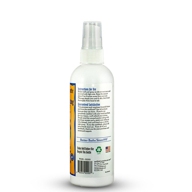 earthbath, Vanilla & Almond 3-in-1 Dog & Puppy Deodorizing Spritz - Dog Odor Eliminator for Strong Odor, Cruelty-Free Dog Cologne, Dog Wash Spray, Made in USA, Dog Bathing Supplies - 8 Oz (1 Pack)