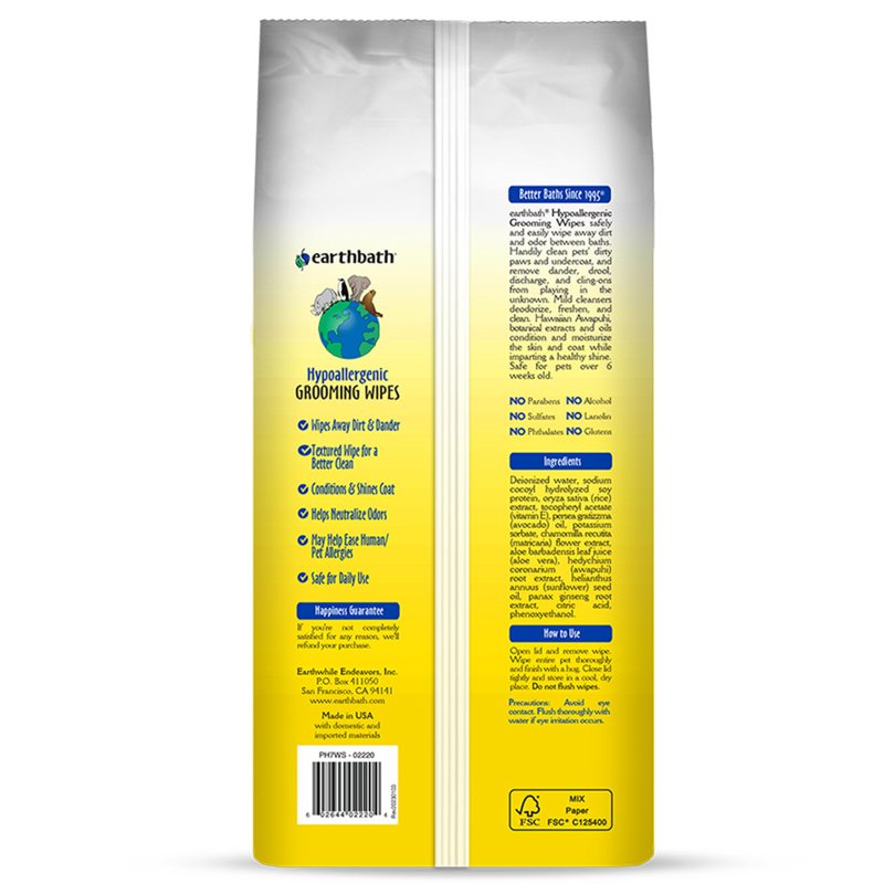 Grooming Wipes Hypo-Allergenic, Fragrance Free 100 ct