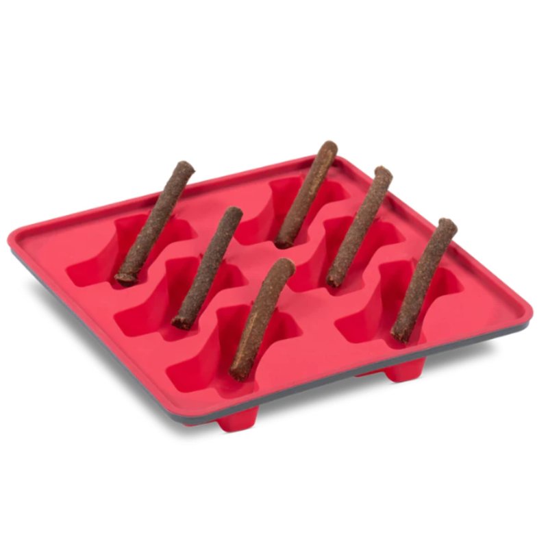 Messy Mutts Framed Silicone Popsicle Mold | 10†x 10†Tray | 6 Easy to Fill Treats Per Tray | 1.5 oz and 3 oz Fill Lines for Perfect Pour | DIY Dog Pupsicle Mold | Dishwasher Safe | Watermelon