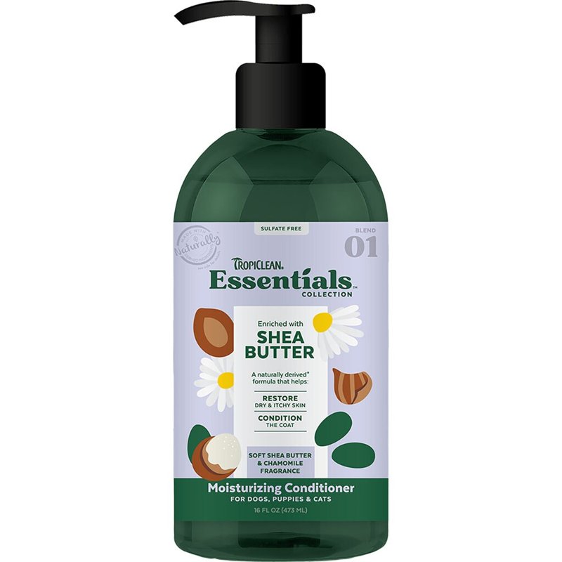 TropiClean Essentials Shea Butter Conditioner for Dogs | Restore Dry & Itchy Skin | Condition The Coat | Derived from Natural Ingredients