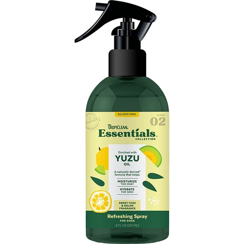 TropiClean Essentials Yuzu Fruit Cologne & Deodorizing Spray - Moisturize the Coat - Hydrate the Skin - Derived from Natural Ingredients