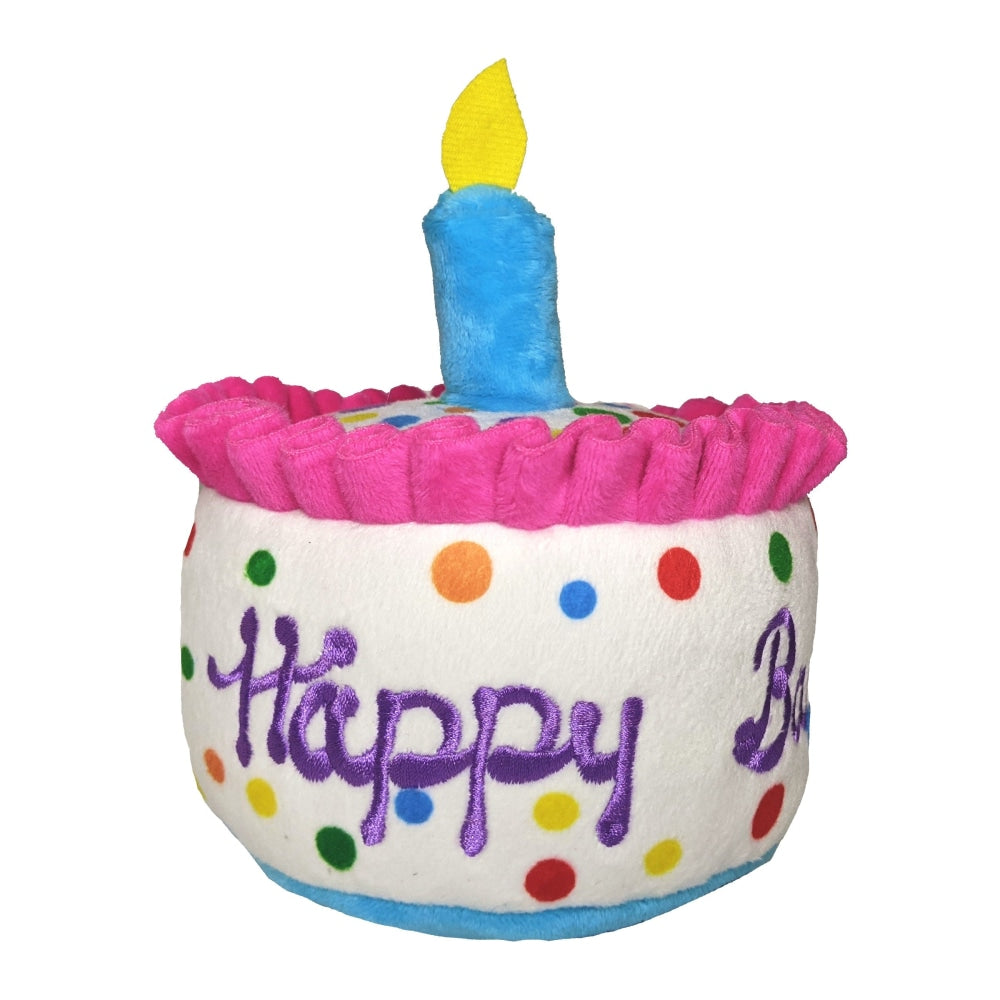 Huxley & Kent Power Plush Happy Barkday Cake Dog Toy, Large