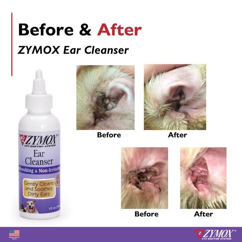 Zymox Ear Cleanser Solution for Dogs and Cats, 4oz