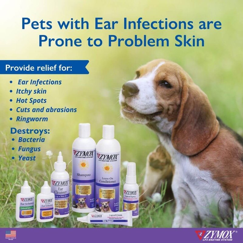 Zymox Ear Cleanser Solution for Dogs and Cats, 4oz