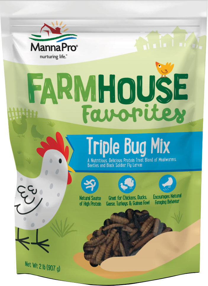 Farmhouse Favorites Triple Bug Mix Poultry Treats