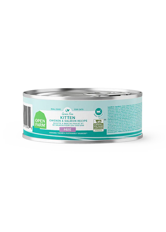 Open Farm Grain Free Kitten Chicken & Salmon Pate Wet Cat Food, 2.8 oz Can