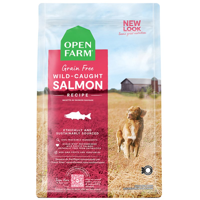 Open Farm Grain-Free Dry Dog Food with Ethically Sourced Ingredients, Non-GMO Veggies & Superfoods to Support Overall Health, Wild-Caught Pacific Salmon Recipe, 22lb Bag (352oz Bag)