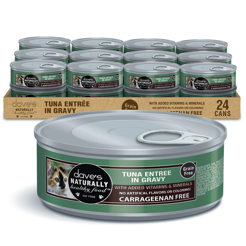 Dave'S Pet Food Tuna Entrée Food (24 Cans Per Case), 5.5 Oz.