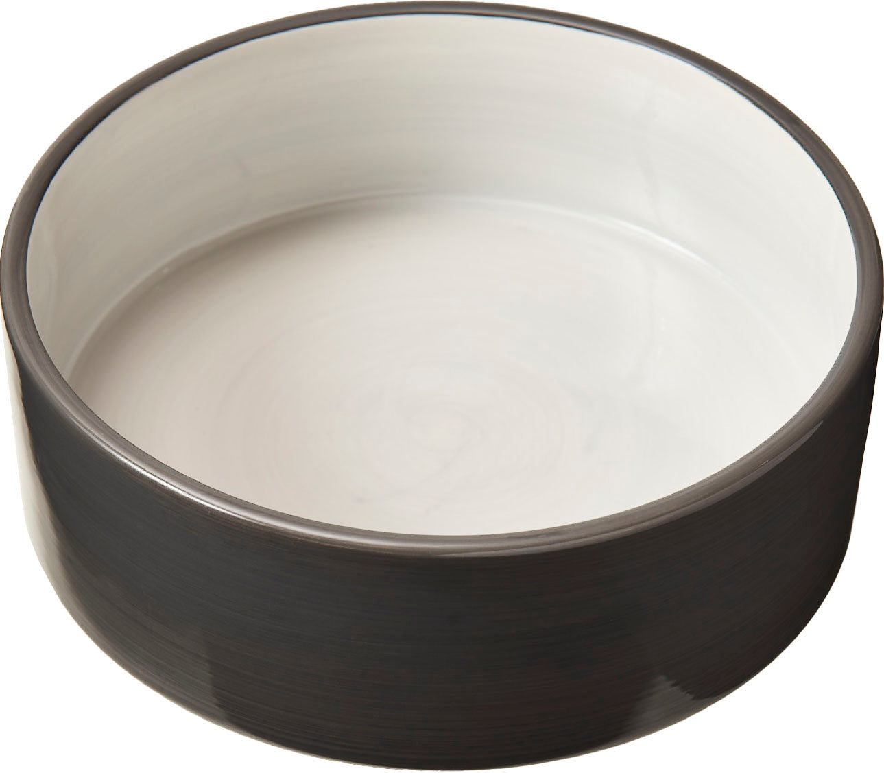 Spot 2 Tone Gray Stoneware Dog Dish