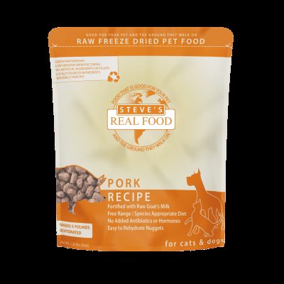 Steve's Real Food Freeze-Dried Raw Nuggets 1.25# (Pork)