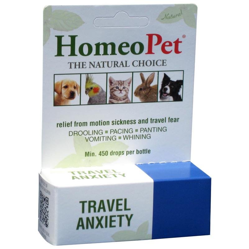 HomeoPet Travel Anxiety, Safe and Natural Stress Relief for Dogs, Cats, and Other Small Animals, Pet-Calming Supplement, 15 Milliliters