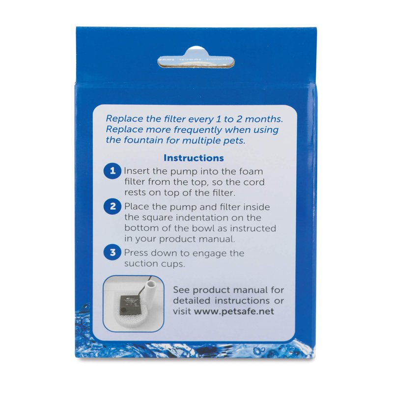 PetSafe Drinkwell Cat Water Fountain Filter Replacement - Foam Replacement Filters, Pet Fountain Filters for Various PetSafe Drinkwell Ceramic and Stainless Steel Pet Fountains, 2 Pack (PAC00-13711)