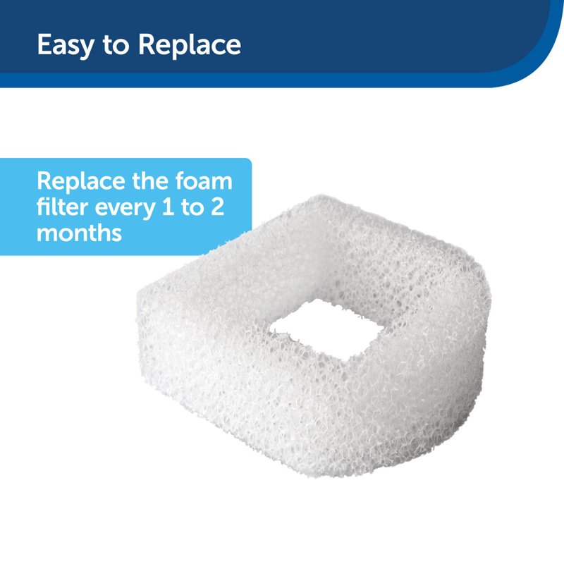 PetSafe Drinkwell Cat Water Fountain Filter Replacement - Foam Replacement Filters, Pet Fountain Filters for Various PetSafe Drinkwell Ceramic and Stainless Steel Pet Fountains, 2 Pack (PAC00-13711)