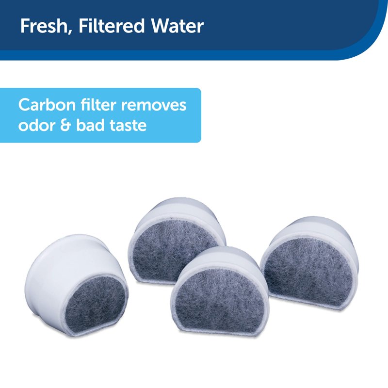 PetSafe Drinkwell Replacement Carbon Filters, Dog and Cat Ceramic Water Fountain Filters, 4-Pack