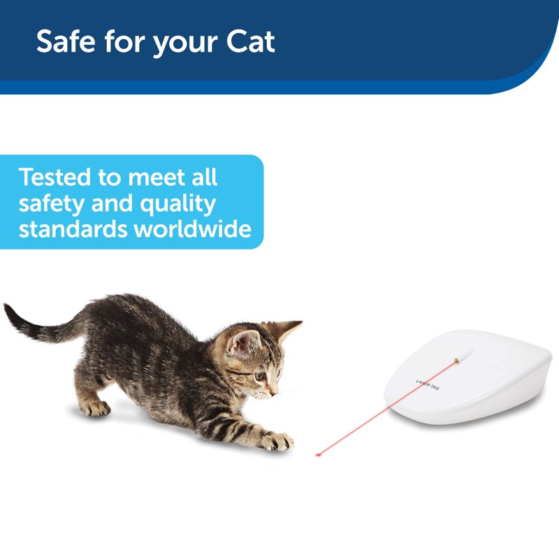 PetSafe Laser Tail Cat Toy - Fun and Safe Laser Light Game for Cats - Hands Free Play