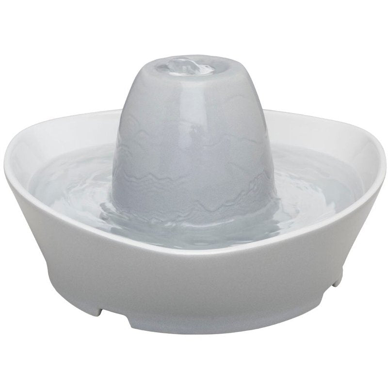 PetSafe Ceramic Pet Fountain - for Cats and Small Dogs - 60 Oz Water Capacity - Whisper-Quiet Water Flow - Great for Shy or Timid Pets - Fresh, Filtered Water