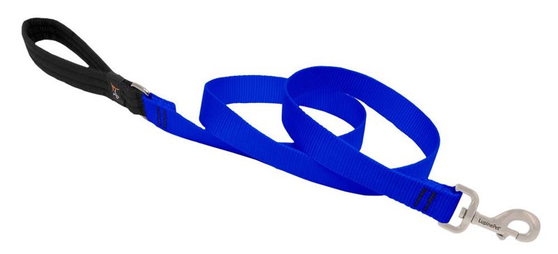 Dog Leash by Lupine in 1" Wide Blue 6-Foot Long with Padded Handle