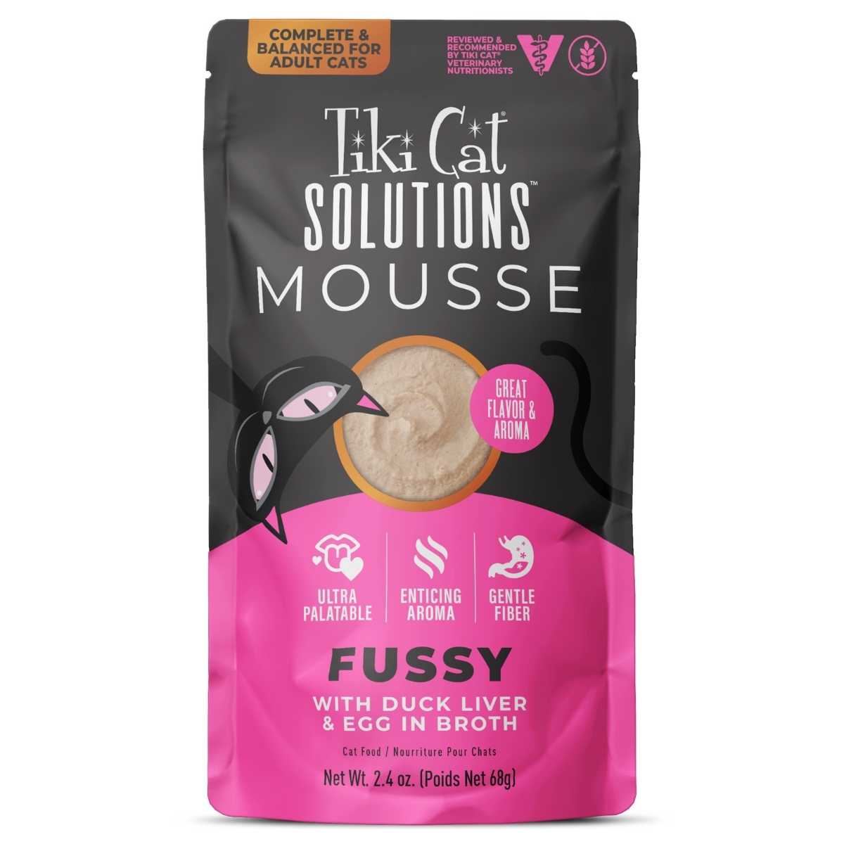 Tiki Pet Special Mousse Fussy Duck Liver & Egg- 12/2.4 oz Pouches
