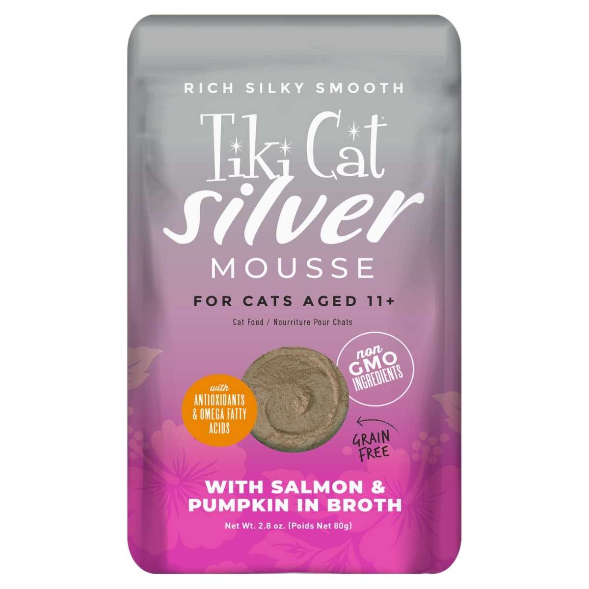 Tiki Pet Silver Salmon & Pumpkin Mousse- 12/2.4 oz Pouches