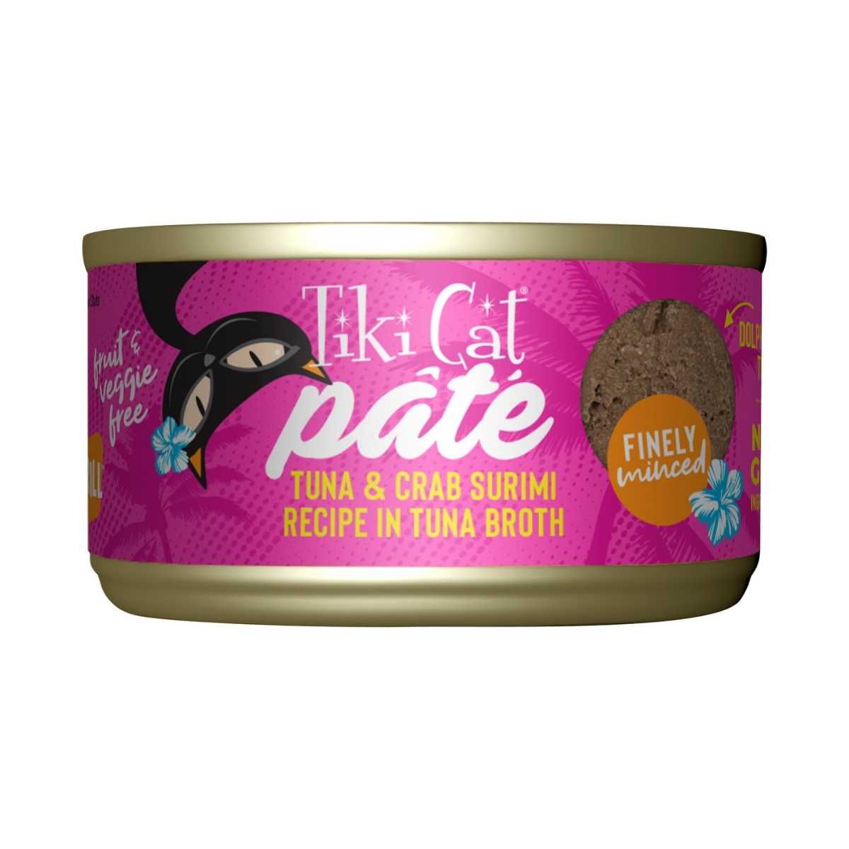 Tiki Pet Grill Tuna & Crab Surimi in Tuna Broth Recipe Pate- 12/2.8 oz Cans