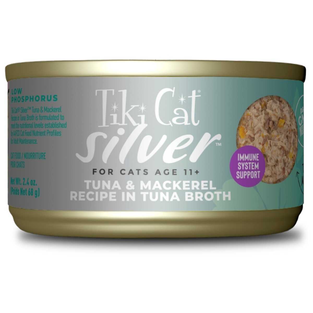 Tiki Pet Silver Tuna & Mackerel- 12/2.4 oz Cans